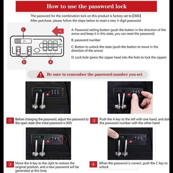 Travel Laptop Backpack Anti-Theft Bag with usb Charging Port and Password Lock - Picture 6 of 8